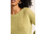 Pull col rond à détails tricotés