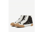 Baskets Montantes En Canvas Avec Empiecements Cuir black
