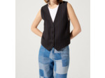 Gilet rayures bleu moka