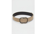Ceinture en nubbuck, boucle en argenté vieilli