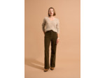Pantalon large en velours de coton 700 raies taille haute