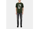 T-Shirt Manches Courtes Avec Print Skull Flowers dark green