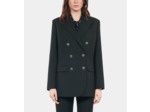 Veste Tailleur En Laine Mélangée Noire black