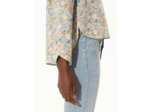 Chemise gris bleu fleuri