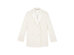 Veste smoking double boutonnage revers satin ecru