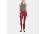 Jean Skinny Effet Cuir Rouge dark red