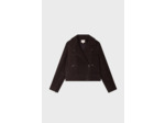 Veste biker en cuir velours - BIBIANE