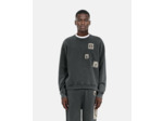Sweat col rond avec print devant black washed