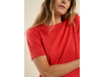 Pull à manches courtes avec épaules plissées