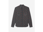 Chemise Cow Boy Imprime Polka Dots Daisy Noir Et Broderie Rouge black