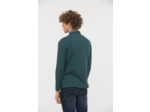 Polo city manches longues en coton jersey détail col et poche poitrine