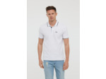Polo en maille nid d’abeille, manches courtes, avec détails contrastés en bas de manches, col et broderie poitrine