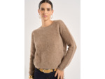 Pull col rond à détails brillants