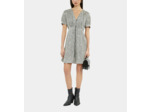 Robe Courte Imprimée Avec Boutonnage black white