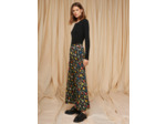 Pantalon-large noir multicolore