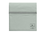 TAIE D'OREILLER | Pure White Percale Lavée - Light Green - Finition Black