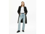 Manteau mi long avec details surpiqure black