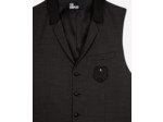 Gile de costume a col et 5 boutons black grey