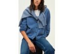 Gilet bleu chiné à col V - JOZIE