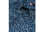Chemise imprimé léopard en soie mélangée blue