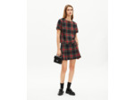Top en tartan rouge et noir rouge