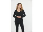 Cardigan effet peignoir court et fluide en viscose / maille effet lurex argenté