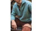 Pull col V unisexe en mohair et laine FLANEUR