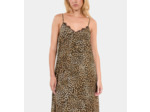 Robe Nuisette Longue En Soie Imprimé Léopard leopard