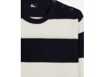 Pull mariniere detail ouverture col ecru navy