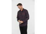 Chemise flanelle carreaux avec poche poitrine et détails contrastés