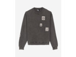 Sweat col rond avec print devant black washed