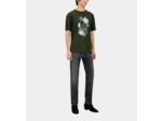 T-Shirt Manches Courtes Avec Print Skull Flowers dark green