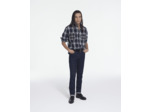 Chemise Droite A Carreaux Poches Contrastees bottle green