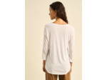 Tee-shirt col V et manches 3/4