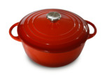 TRADITION Rouge Cocotte Ronde FONTE 24cm
