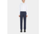 Pantalon De Costume Prince De Galles Bleu Marine En Laine navy