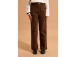 Pantalon large en velours de coton 700 raies taille haute
