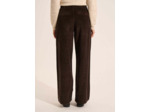 Pantalon large en velours de coton taille haute