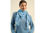 Foulard imprimé bleuté en coton