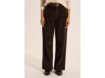 Pantalon large en velours de coton taille haute