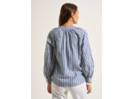 Blouse à rayures brillantes et manches longues amples