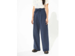 Pantalon large carreaux navy orange