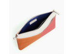 Pochette zippée avec bandoulière amovible Charlotte en cuir lisse