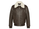 Blouson pilote avec col mouton amovible, cuir de vachette