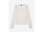 Tee-shirt a manches longues empiecement dentelle white