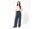 Pantalon large carreaux navy orange
