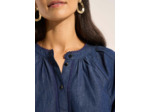 Chemise en coton denim brodé
