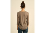 Tee-shirt col V et manches 3/4
