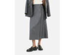 Jupe Longue Plissée En Laine Grise grey