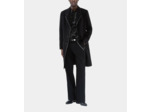 Manteau Long En Laine Mélangée Noire black